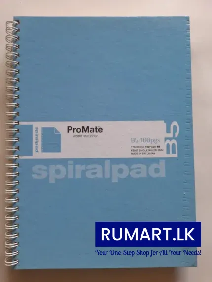 Promate B5 Spiral Pad Single Rule 100 Pages