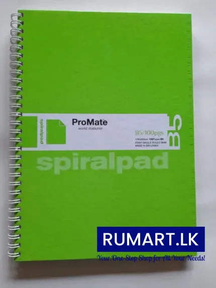 Promate B5 Spiral Pad Single Rule 100 Pages