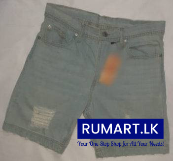 denim short light blue front