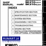 Kobelco SK-200 (LC)VI SK-210(LC)VI And 210NLC VI Shop Manual S5YN0012E03 PDF