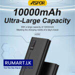 Aspor A330 10000mAh Power Bank Portable Smaller Thin and Fast Charging Support